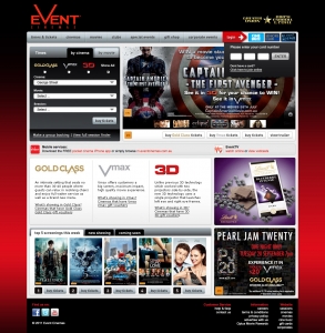 Event Cinemas Homepage 2011