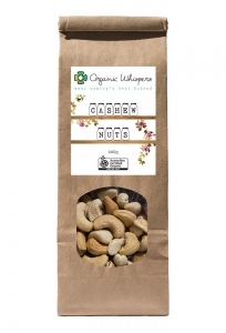Organic Whispers Cashew Nuts Packaging